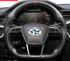 Volant semi-cuir Alcantara carbone S-Line pour Audi Q8 SQ8 A3 A4 B9 A5 B8 A6 C7 A7 S3 S4 RS3 RS5 RS7 <span class=keywords><strong>RS6</strong></span> Série <span class=keywords><strong>4</strong></span> - Product Image 2