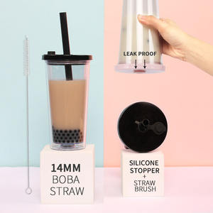 Bicchiere Riutilizzabile in Plastica da 20oz all'Ingrosso Bottiglia d'Acqua Tumbler a Doppia Parete Personalizzato per Bubble Tea con Cannuccia - Product Image 5