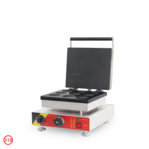 <span class=keywords><strong>Gaufrier</strong></span> <span class=keywords><strong>professionnel</strong></span> en acier inoxydable pour usage commercial, 6 plaques circulaires, chauffage double face, revêtement antiadhésif - Product Image 1