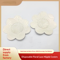 Cache-seins jetables en dentelle florale en forme de fleur, invisibles, sans couture, sexy, ultra-doux, anti-exposition pour robe de mariée