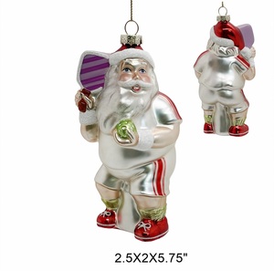 Ornamento Natalizio in Vetro Artigianale di Lusso a Forma di Volto di Babbo Natale, Tradizionale e Carino, Miniatura Rossa con Perline e Pelliccia Sintetica - Product Image 5
