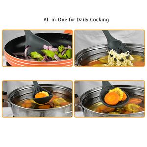 طقم أدوات مطبخ سيليكون بمقابض خشبية مكون من 7 قطع |   أدوات الخبز والطهي (ملعقة تقليب/ملعقة مثقبة/ملعقة قلي) - Product Image 2