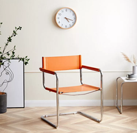 Fauteuil scandinave en acier inoxydable de style Bauhaus 'Mr Popular' pour le bureau, les loisirs et la salle à manger