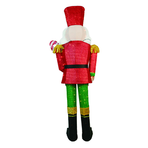 61in 100L Cascanueces Holding Candy Cane al aire libre Navidad vacaciones luces Festival decoración Sculputures - Product Image 3