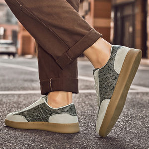 Chaussures de skate pour hommes, baskets en <span class=keywords><strong>cuir</strong></span> <span class=keywords><strong>basses</strong></span> à lacets, style rétro, faites à la main, avec semelle épaisse compensée - Product Image 6