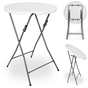 <span class=keywords><strong>Tavolo</strong></span> da Bar pieghevole bianco da esterno da <span class=keywords><strong>80</strong></span> Cm portatile da <span class=keywords><strong>tavolo</strong></span> in plastica pieghevole - Product Image 1