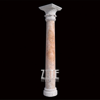 Statue de colonne en pierre de marbre naturel sculpté à la main de haute qualité