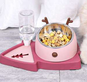 Оптовая продажа, Высококачественная пластиковая автоматическая кормушка для домашних животных с двойными чашами из нержавеющей стали, автоматическая кормушка для домашних животных, кормушки для домашних животных - Product Image 1