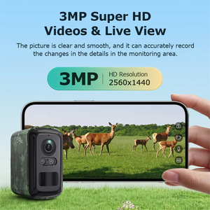 太阳能电池供电人工智能家用摄像头 3MP 2K 高清 PIR 运动检测报警通知远程控制 4G 智能摄像头 - Product Image 3