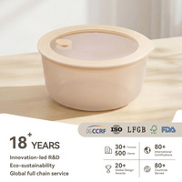 Contenant alimentaire en verre borosilicate coloré avec couvercle hermétique ventilé compatible micro-ondes, sans BPA, écologique, idéal pour les cadeaux
