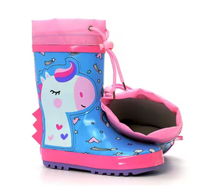 Bottes de <span class=keywords><strong>pluie</strong></span> en caoutchouc YL201 pour enfants, antidérapantes et résistantes à l'eau, bleues, mi-mollet, pour l'extérieur, vente en gros - Product Image 5