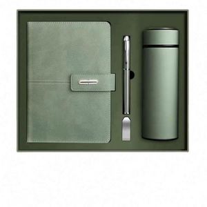 Wholesale Corporate Printed Leather PP Fabric Cover <b>Notebook</b> Gift <b>Sets</b> Bottle Customizable Luxury A3 Diary Box Pen USB - Product Image 1