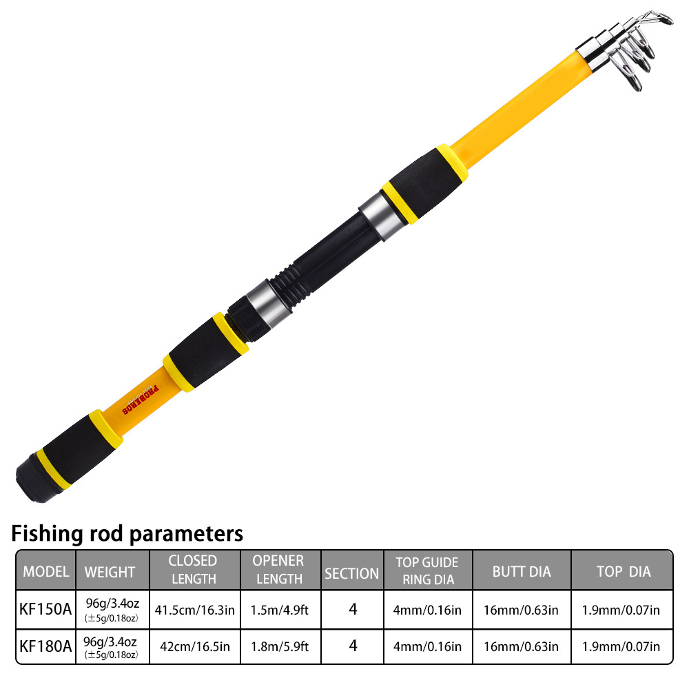 Yellow only one piece fishing rod