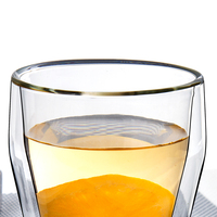 Tasse à café en verre borosilicate à double paroi - Écologique et réutilisable - 240 ml - Tasse à jus, thé, lait pour la rentrée scolaire