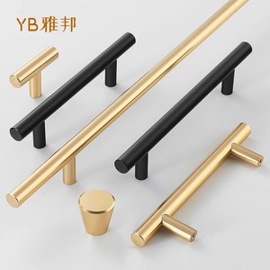 Yb Aluminum Alloy Cabinet Handle Bar Gold Black Minimalist Design For <b>Wardrobe</b> Shoe Cabinet Door Hardware - Product Image 1
