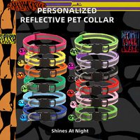 Collier Réfléchissant Personnalisé en Nylon et PU de Luxe pour Chiens, avec Sangle Réglable et Boucles, Vente en Gros à Prix Abordable