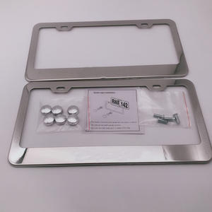 Chrome-Marco de placa de matrícula de coche, impresora personalizada de aluminio, tamaño de EE. UU. - Product Image 1