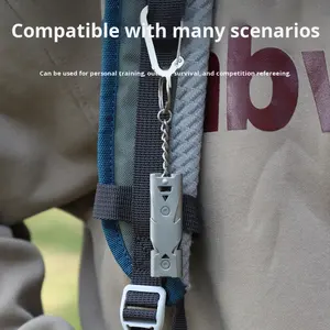 Высокодецибел из нержавеющей стали, свисток для выживания, двухтрубный, аварийно-спасательный свисток, спасательный высокочастотный свисток - Product Image 3