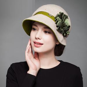 Nuevo Otoño Invierno lana sombreros <span class=keywords><strong>sombrero</strong></span> elegante caliente suave Panamá mujeres flores <span class=keywords><strong>cuenca</strong></span> Fedora sombreros mujer adulta Iglesia gorras h6742 - Product Image 5