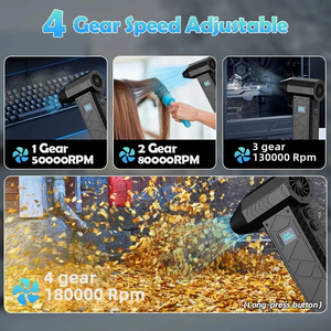 Multifunctional Mini Turbo Jet Fan 180000PRM Adjustable <b>Wind</b> Speed Turbo Violent <b>Blower</b> Rechargeable with Worklight Car Cleaning - Product Image 3