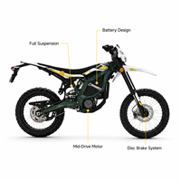 Pour moto électrique tout-terrain Ultra Bee X 24500W 74V 60AH avec batterie au lithium, vitesse maximale de 80 km/h et couple de 520 Nm