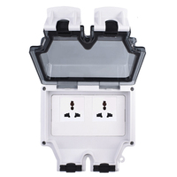 Enchufe Impermeable LangYeao IP66 con Caja, 13A 250V, 1/2 Tomacorriente, para Exteriores, Baño, Cocina, Universal para DE, UK, FR