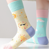 Odd Socks Kids Colorful Rainbow Series Mismatched Sunshine Heart Music Note Stripe Cotton Novelty Crew Socks Gift