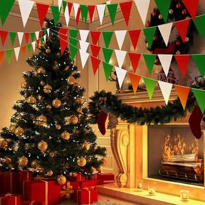 Banderas decorativas de Navidad personalizadas directas de fábrica hechas a mano fieltro ecológico diseño circular de moda para uso doméstico - Product Image 3