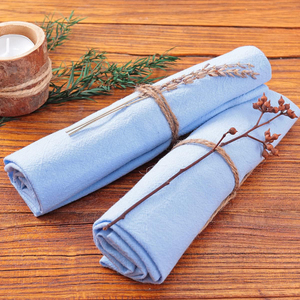 ผ้าเช็ดปากผ้าฝ้ายผ้าก๊อซปักสีทึบสำหรับงานแต่งงานและงานเลี้ยง - Product Image 3