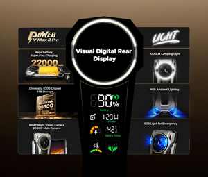 Smartphone robuste <span class=keywords><strong>Doogee</strong></span> V Max 2 <span class=keywords><strong>Pro</strong></span> 5G 16 Go + 1 To, Android 16, NFC, téléphone mobile - Product Image 5