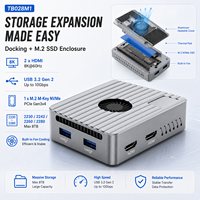 Docking Station 7-in-1 Thunderbolt 3/USB4 dengan Enclosure M.2 NVMe, HDMI 8K, USB 10Gbps, PD 100W, Maksimal 8TB
