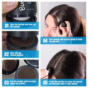 New Design Temporary Root Concealer Hairline Powder Puff Sweatproof Black <strong>Hair</strong> <strong>Dye</strong> Powder Vegan Oil-Based <strong>Hair</strong> Root Touch Powder - Product Image 5