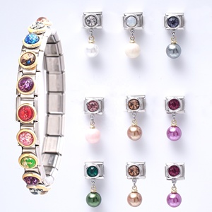 Pulseras de dijes italianos personalizadas de moda, superventas, hechas a mano con efecto de goteo de aceite, eslabones ajustables de 10 mm, dijes italianos DIY - Product Image 1