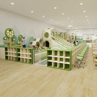 Zone de jeux souple pour enfants : Rampe d'escalade, zone d'activités sensorielles, mur végétal, marches piano pour centre de divertissement familial