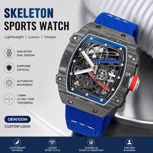 Quick Delivery 67-02 High-quality Ultra-thin 7.8mm Mechanical Watch NTPT Carbon Fiber Material Men's Watch - Product Image 1