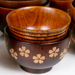 Bols en bois créatifs pour enfants avec gravure, grands bols en bois de jujube pour adultes, adaptés à un usage domestique, aux hôtels et - Product Image 3