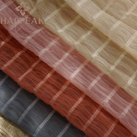 Tissu en maille crochetée rayée HAPPEAK, tissu en tulle transparent et bouffant pour robe femme