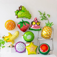 Groente- en fruitballonnenset voor verjaardagsfeestje - Tomaten, maïs, broccoli, banaan, druiven, aardbei - TJ merk, gemengde kleuren, aluminiumfolie