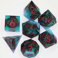 Ensemble de dés en résine à pointe en forme de tentacule d'octopus intégré, 1 pièce, écologique et durable. DND (Dragon Dungeons) Dungeons & Dragons COC