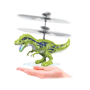 Juguete de dinosaurio volador mejorado para niños y niñas, Bola de inducción infrarroja, juguete volador de control remoto, regalos para niños y niñas, helicóptero con luz LED, Dron volador