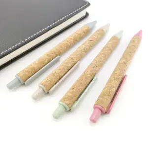 Manufacturers Supply Wheat Straw Ballpoint Pen Cork Pen Gift Pen Custom Ballpoint Can Be Printed