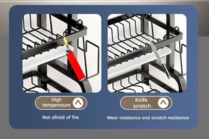Đa Chức năng đứng loại dụng cụ khay với thớt 2 Tier món ăn drainer Rack cho đồ ăn nhà bếp món ăn khô giá - Product Image 6