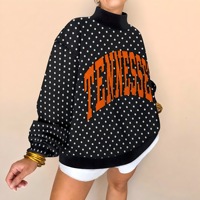 Sweat à capuche personnalisé pour femme, col montant simple face, motif hip-hop par transfert thermique, lettres en relief, pour les matchs des équipes universitaires