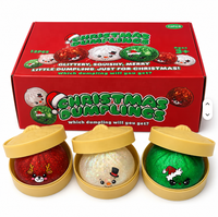 Nouveautés Jouets Squishy de Noël, Ensemble de Jouets Anti-Stress Sensoriels en Forme de Boulette de Noël et de Boulette Vapeur au Maltose pour Enfants