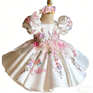 Robe pour enfants en polyester imprimée et brodée, nouvelle collection hiver 2025, pour filles d'un an, piano, anniversaire, petite princesse, ponton - Product Image 2