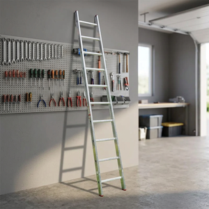 Escalera Recta Moderna KTP-120 de 12 Peldaños, Plegable, de Aluminio, Antioxidante, Portátil, de Alta Resistencia, con Capacidad de 150 kg, Peldaños de Goma, para Taller - Product Image 3