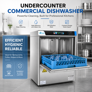 Lave-vaisselle professionnel encastrable sous comptoir, lavage haute température, appareil de cuisine commercial pour hôtels et restaurants - Product Image 2