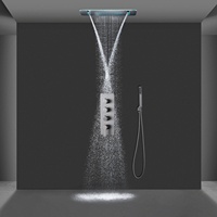 Ensemble de douche cascade chaud/froid gris anthracite avec LED 600*300, le plus récent