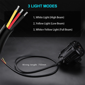 Lampe auxiliaire de feux de croisement et de route, Mini projecteur antibrouillard, feux de travail, <span class=keywords><strong>moto</strong></span> tout-terrain, 3 pouces, double couleur, voiture, <span class=keywords><strong>Led</strong></span>, lumière de conduite - Product Image 5