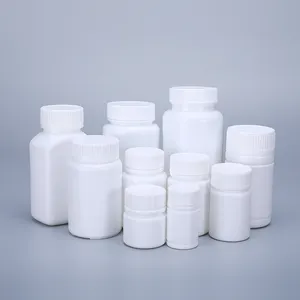 Venta caliente farmacéutica HDPE botella de medicina de píldora de plástico con tapa de rosca impresión personalizada